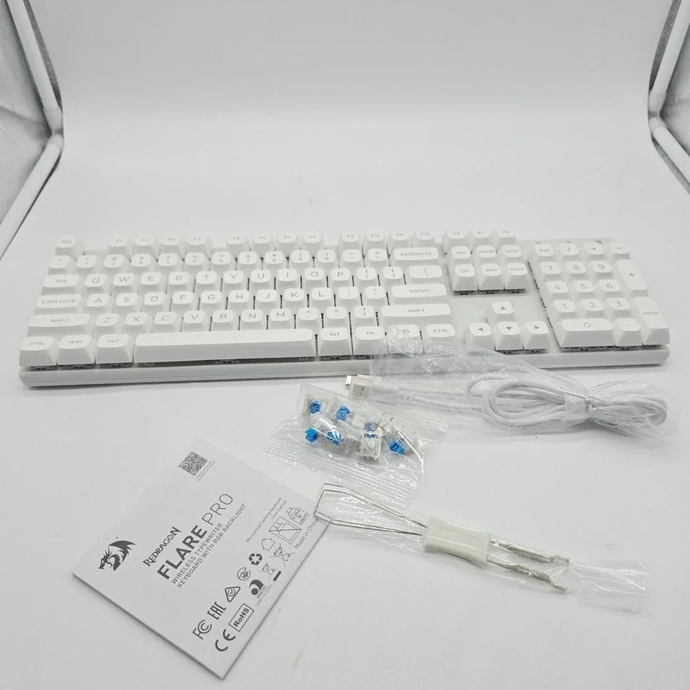 Redragon Flare Pro K710W-RGB Wireless Mechanical Gaming Keyboard White Blue